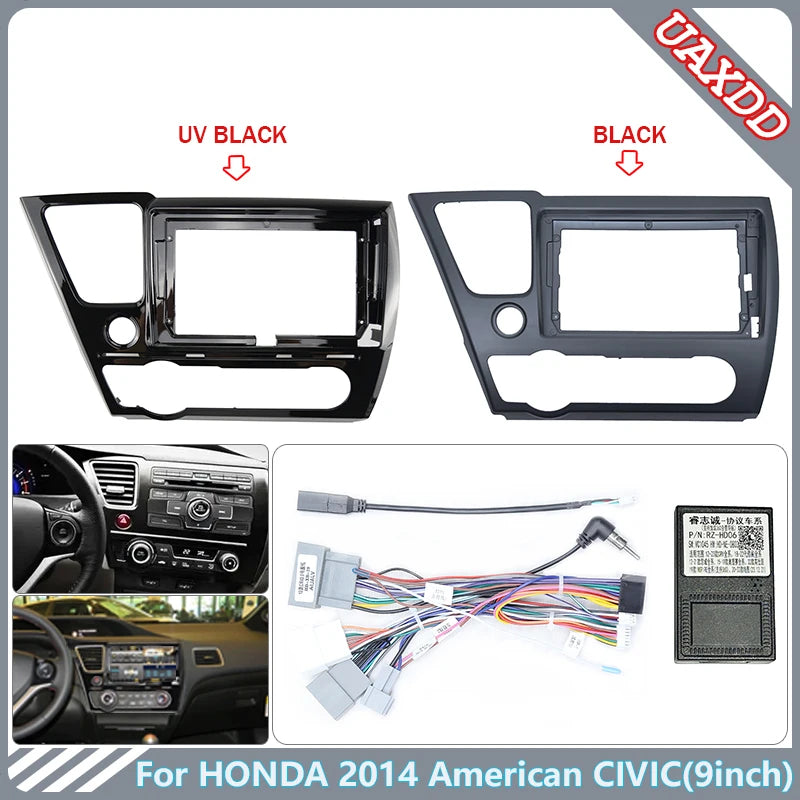For Honda 2014 American Civic 9inch 2 Din Car DVD Fascia Multimedia MP3 MP5 Video Player A
