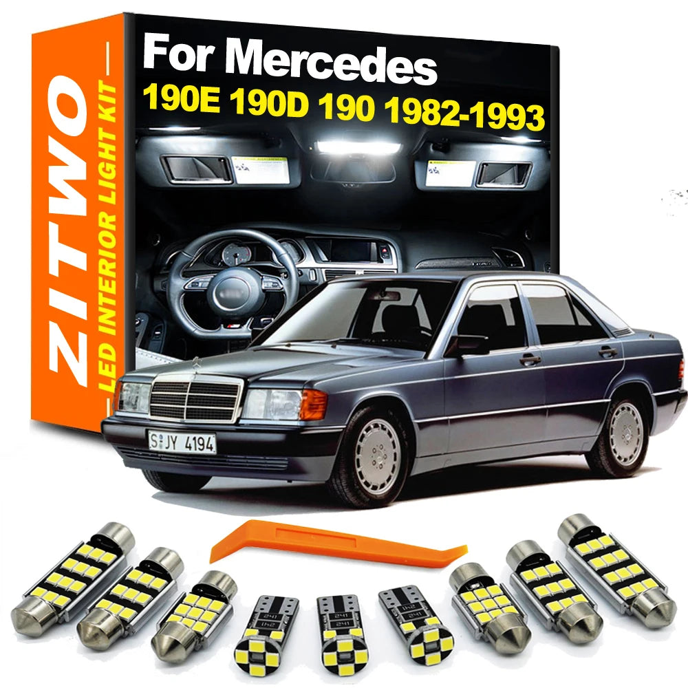 ZITWO 14Pcs LED Interior Reading Light Bulb Kit For Mercedes Benz 190E 190D 190 W201 1982-1989 1990 1991 1992 1993 Accessories