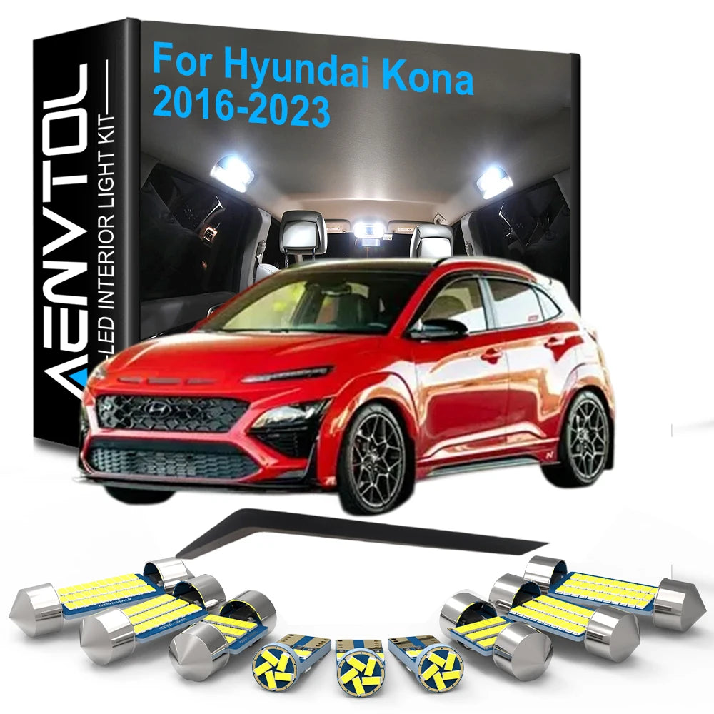13-Piece LED Interior Light Kit for Hyundai - Canbus Error-Free Interior Bulbs