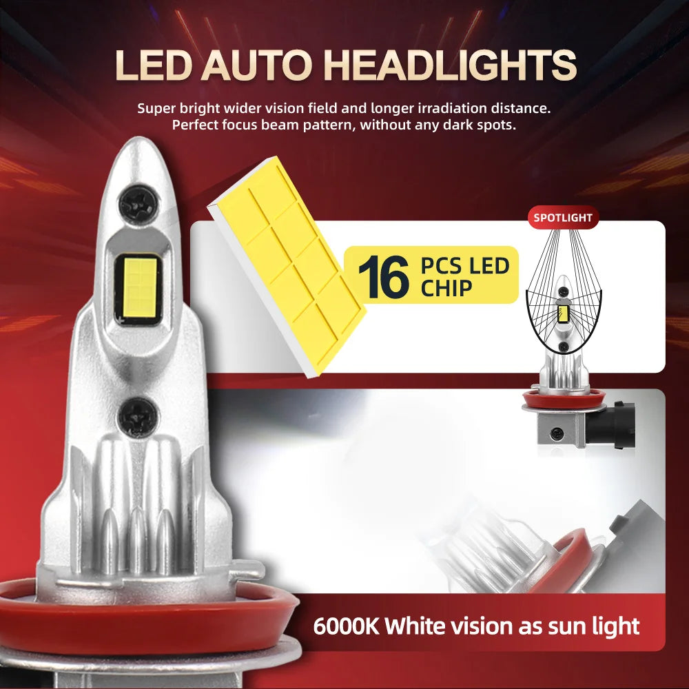 2/4Pcs LED Headlight Wireless 180W H11 H1 Auto Lamp 6000K Car Bulbs For HYUNDAI (US) ELANT