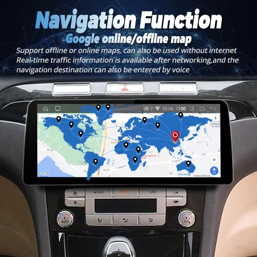 12.3inch Android 14 Qled Screen For Ford S Max S-MAX 2007 - 2015 GPS Car Radio Multimedia