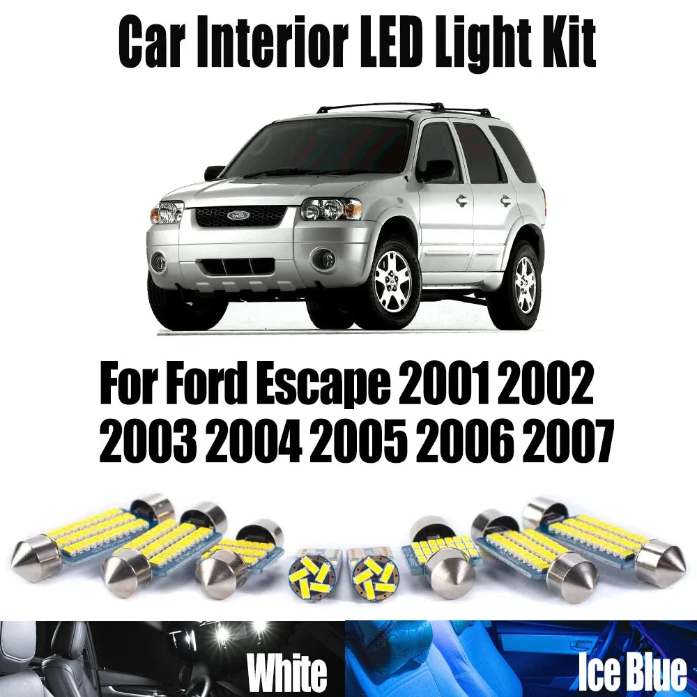 13-Piece LED Interior Light Kit for Ford Escape 2001- 2005 - Canbus Dome Map Door Trunk Bulbs | AUTOKITSHOP