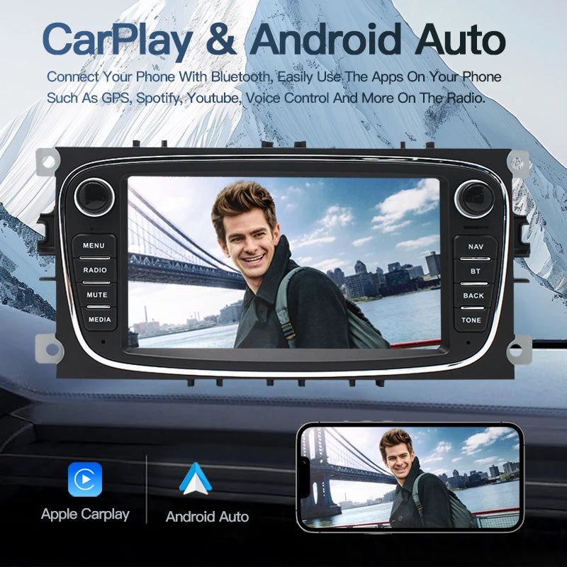 SZLELV Android Car Radio For Ford Focus S-Max Galaxy C-Max Kuga Mondeo Multimedia Auto Car