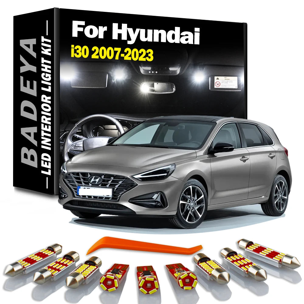 LED Interior Light Kit for Hyundai MK1 MK2 MK3 2007-2018 - Canbus Error-Free Interior Bulbs