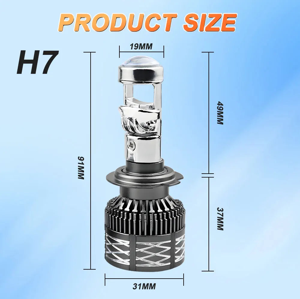 H7 H4 H11 LED Projector Bulb Canbus Car Headlight Mini Lens H8 9005 9006 HB3 HB4 6000K Aut