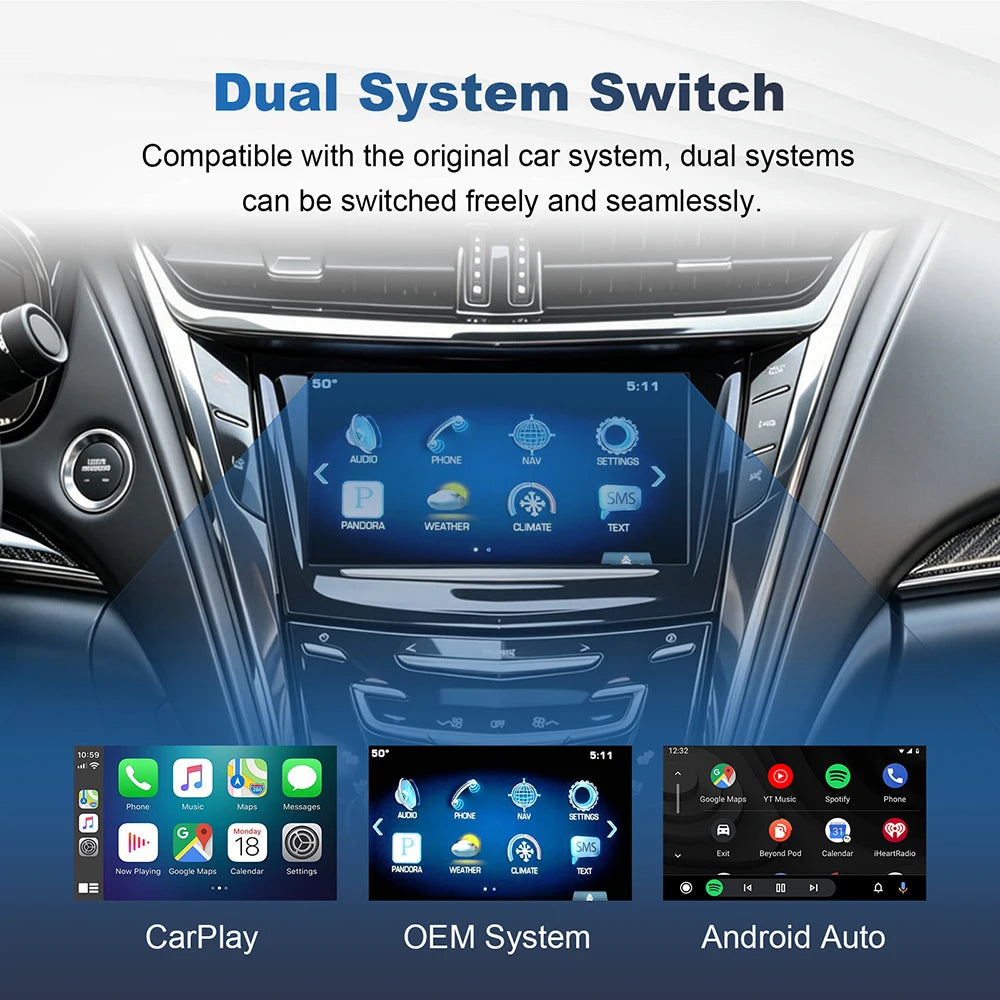 LEXXSON Wireless Carplay Android Auto Module For Cadillac SRX XTS ATS CTS 8 Inch Screen Ca | AUTOKITSHOP