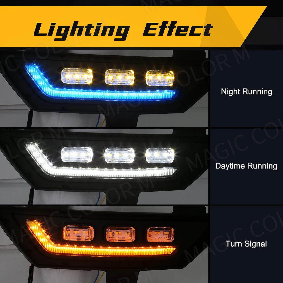 For GWM Great Wall POER 2021 2022 LED Daytime Running Lights DRL Car Fog Lamps Turn Signal | AUTOKITSHOP
