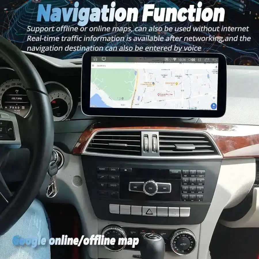 12.3Inch Car Auto 2400x960P Video Player For Benz C200 W204 C180 C260 C300 C63 2011-2014 C | AUTOKITSHOP