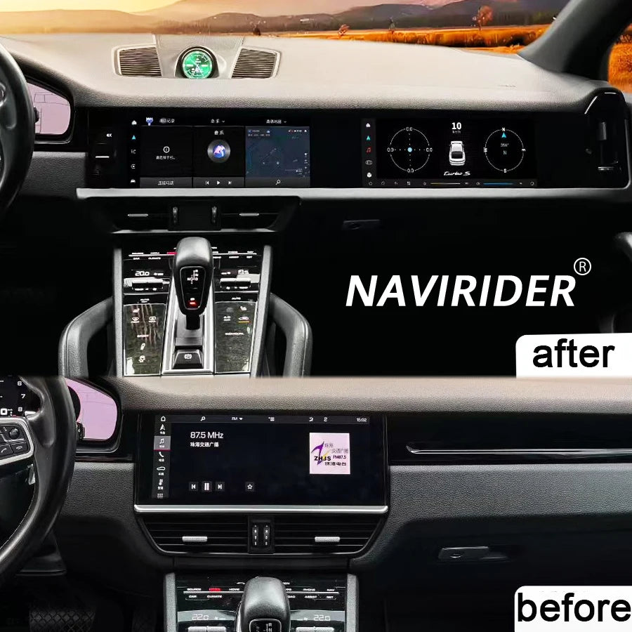 12.3+12.3Inch Interactive Car Radio For Porsche Cayenne 2018-2024 Upgraded 2025 New Displa | AUTOKITSHOP