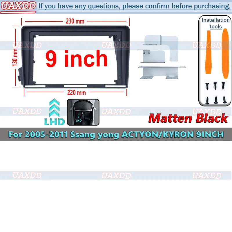 For 2005-2011 SSANG YONG ACTYON, KYRON LHD Player Radio Android Stereo Harness Screens Nav