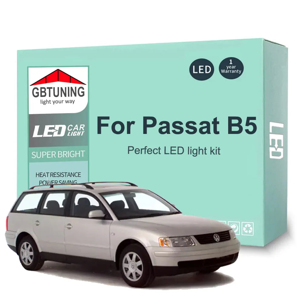 15-Piece LED Interior Light Kit for Volkswagen VW Passat B5 Sedan Variant - Canbus Error-Free Bulbs | AUTOKITSHOP