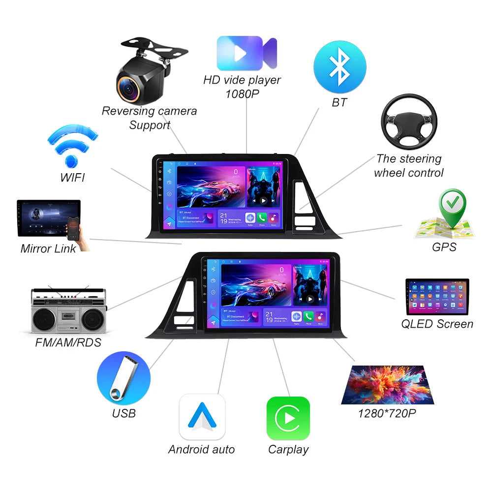 Android 16 For Toyota C-hr Chr 2016 2017 2018 2019 2020 2021 2020 Car Radio Gps Carplay Mu | AUTOKITSHOP