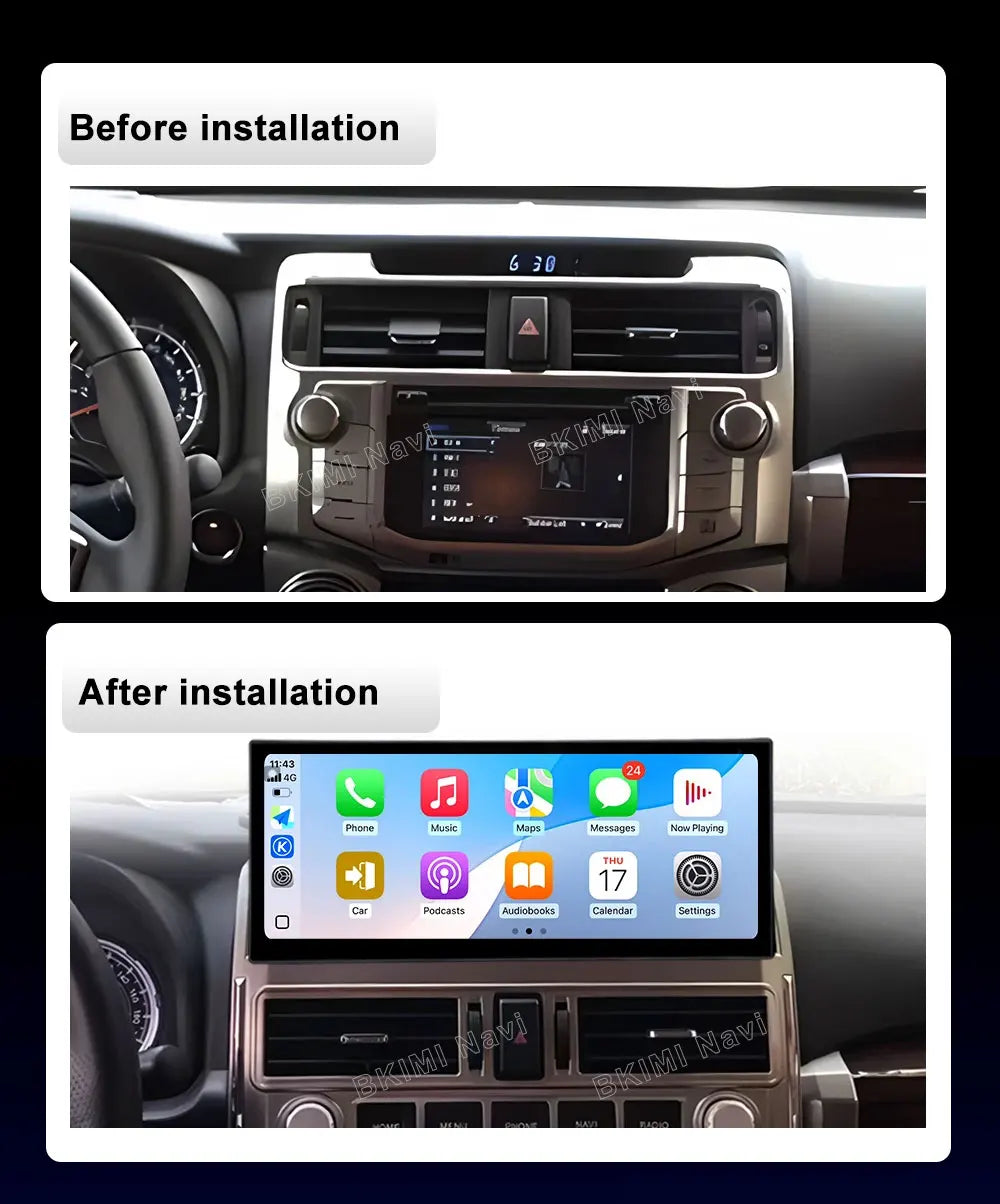 12.3" Android 15 Car Stereo for Toyota 4Runner 2007-2021 – Wireless CarPlay, GPS Navigation, Bluetooth DSP | A