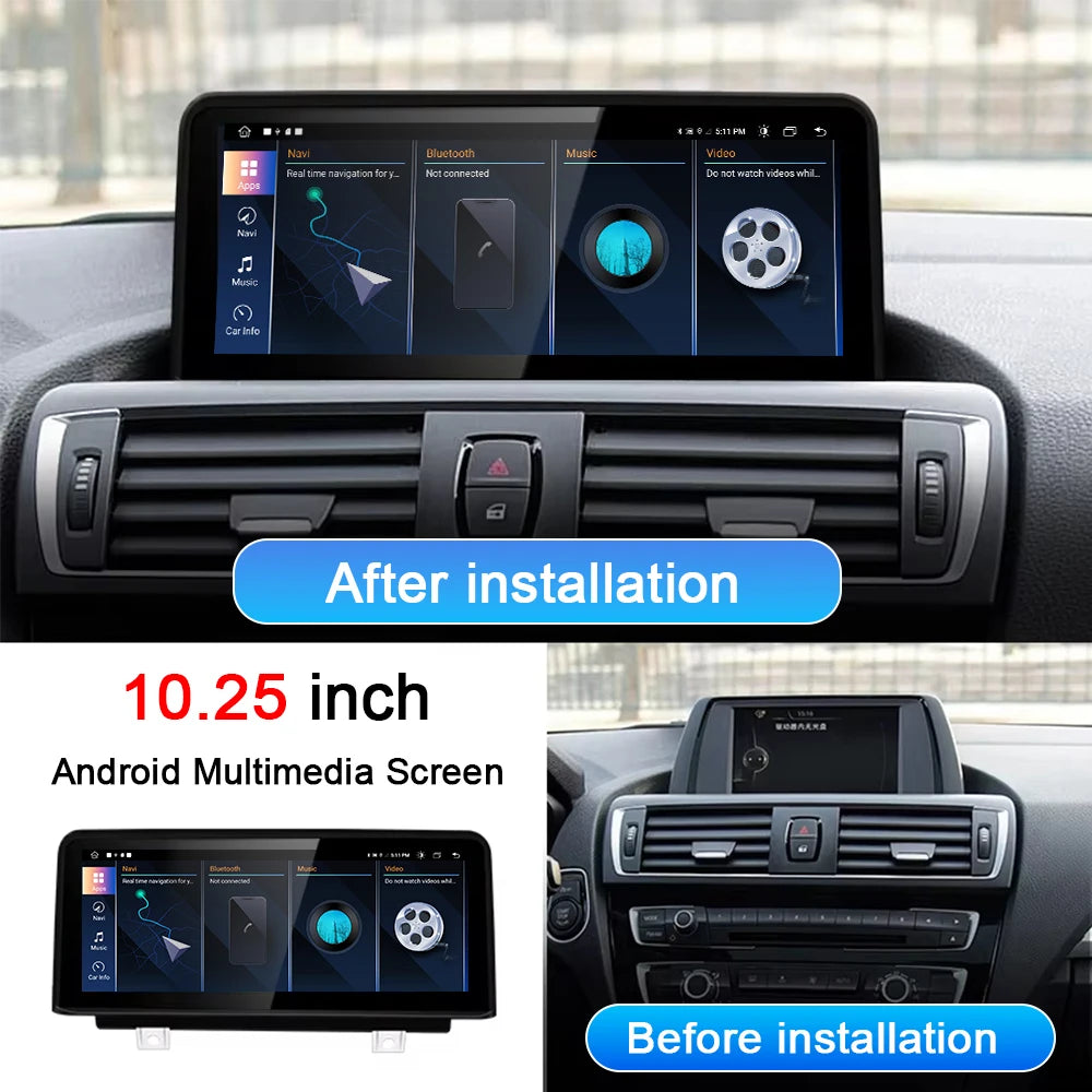 10.25inch Android 14 For BMW 1 Series F20 F21 NBT System Car Video Players Wireless Carpla