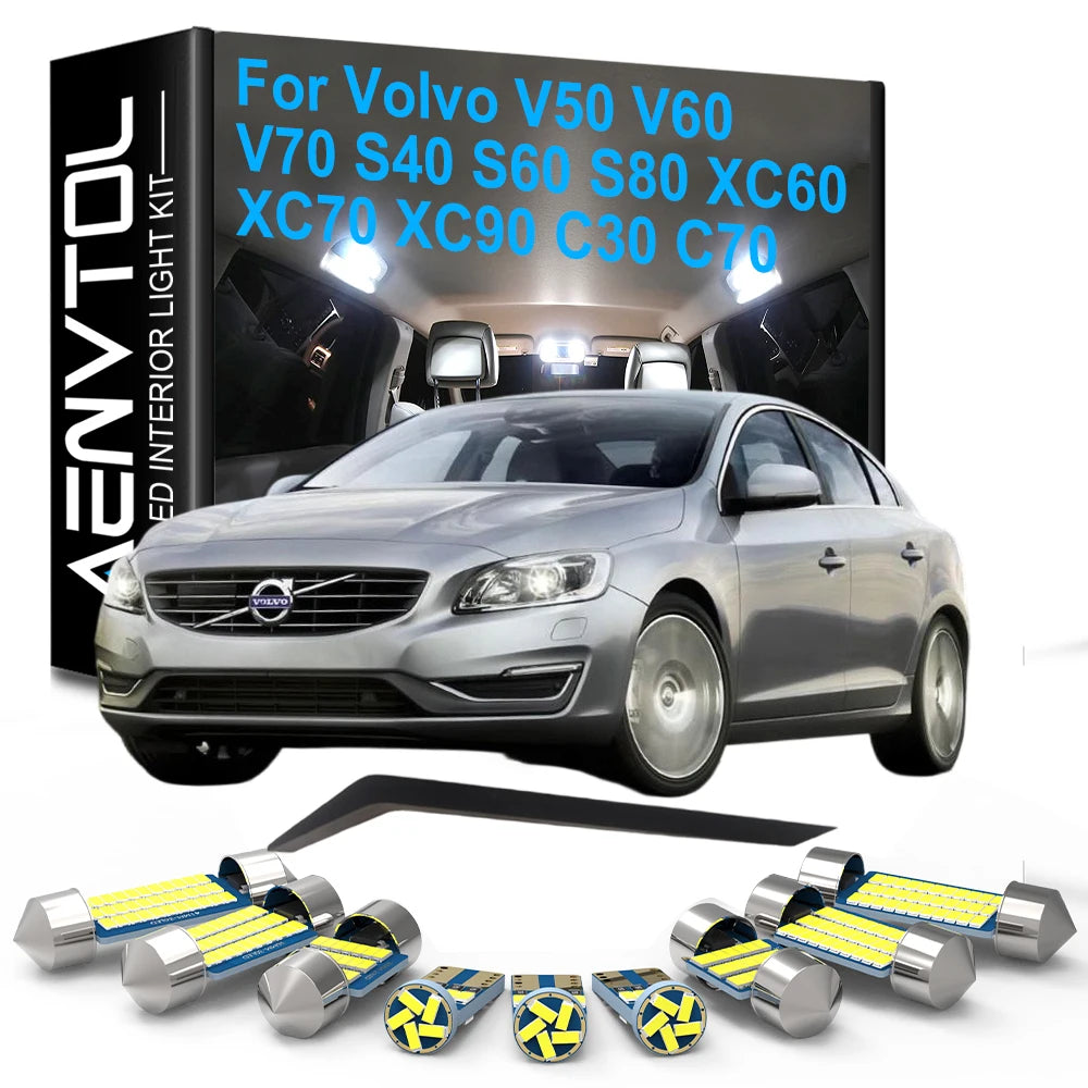 Car Interior LED Lights Canbus for VolvoV50 V60 V70 S40 S60 S80 XC60 XC70 XC90 C30 C70 MK