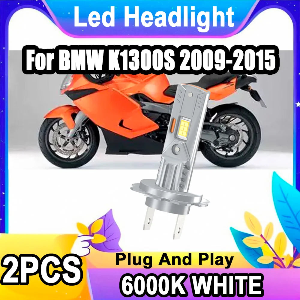 Plug And Play 6000K White H7 LED Motorcycle Headlight Canbus No Error 12V For BMW K1300S 2