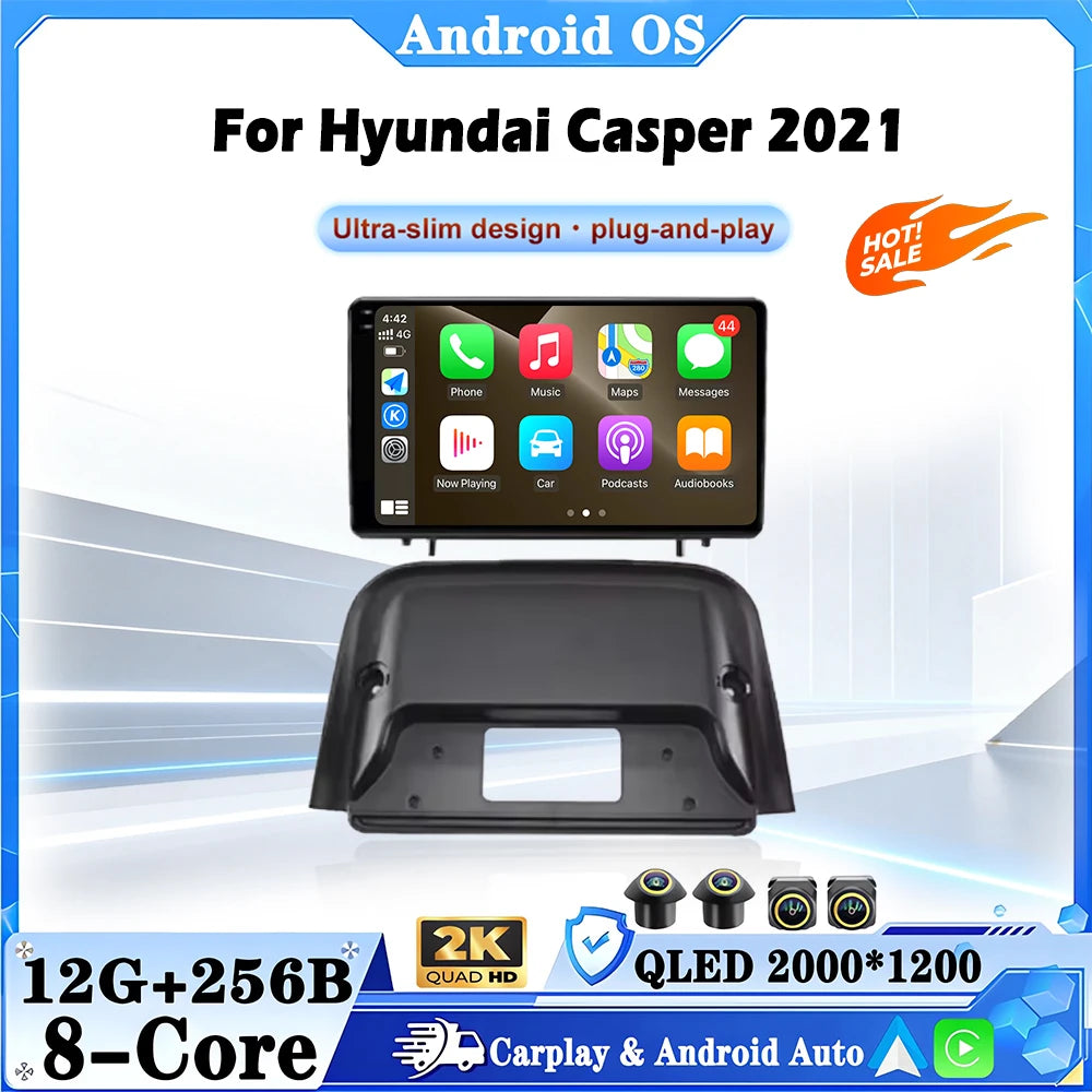 9 Inch Android 16 Car Radio For Hyundai Casper 2021 Stereo Receiver GPS Navigation DSP Vid