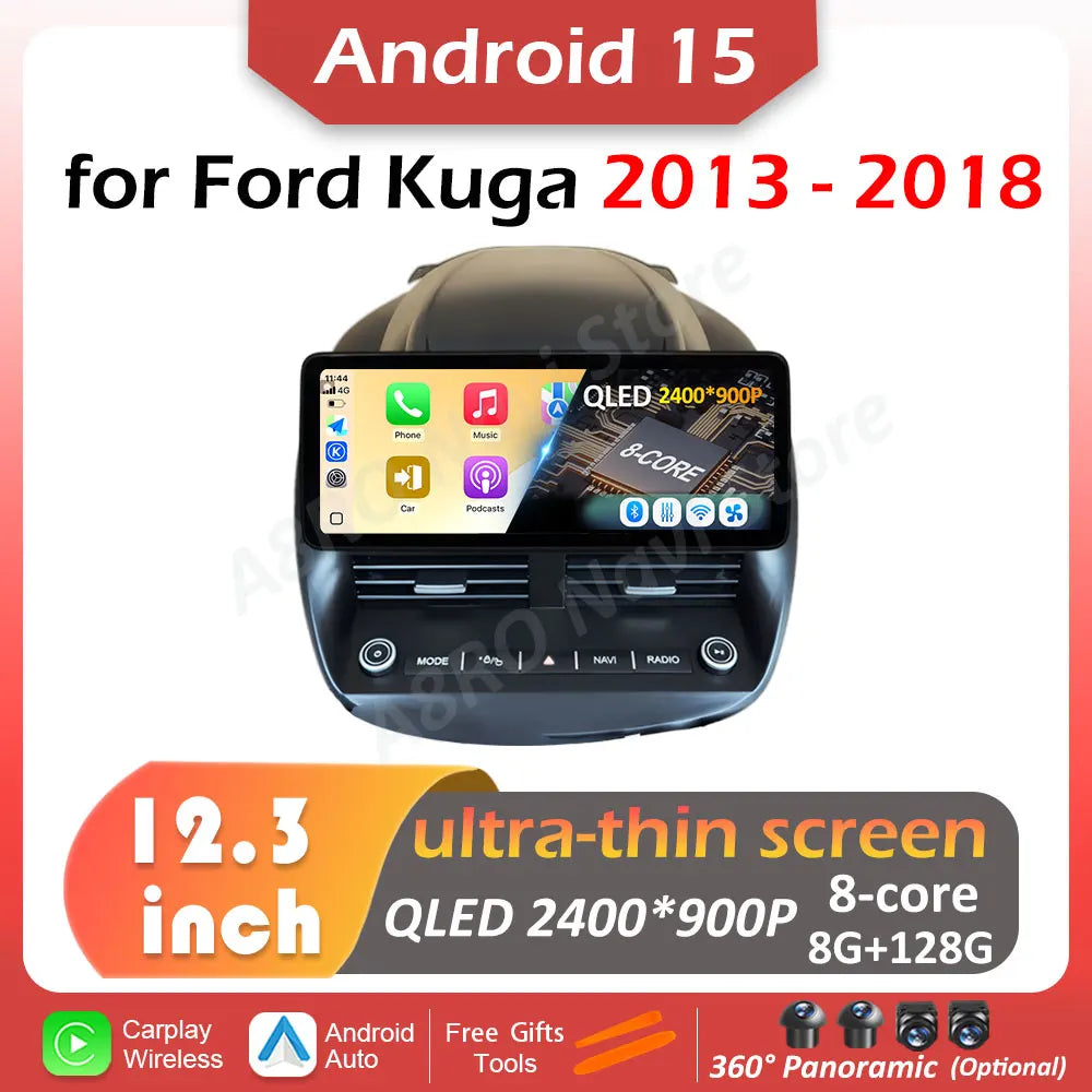 Touch Ultra-thin Screen 12.3 Iinch for Ford Kuga 2013 2014 205 2016 2017 2018 Carplay Blue | AUTOKITSHOP