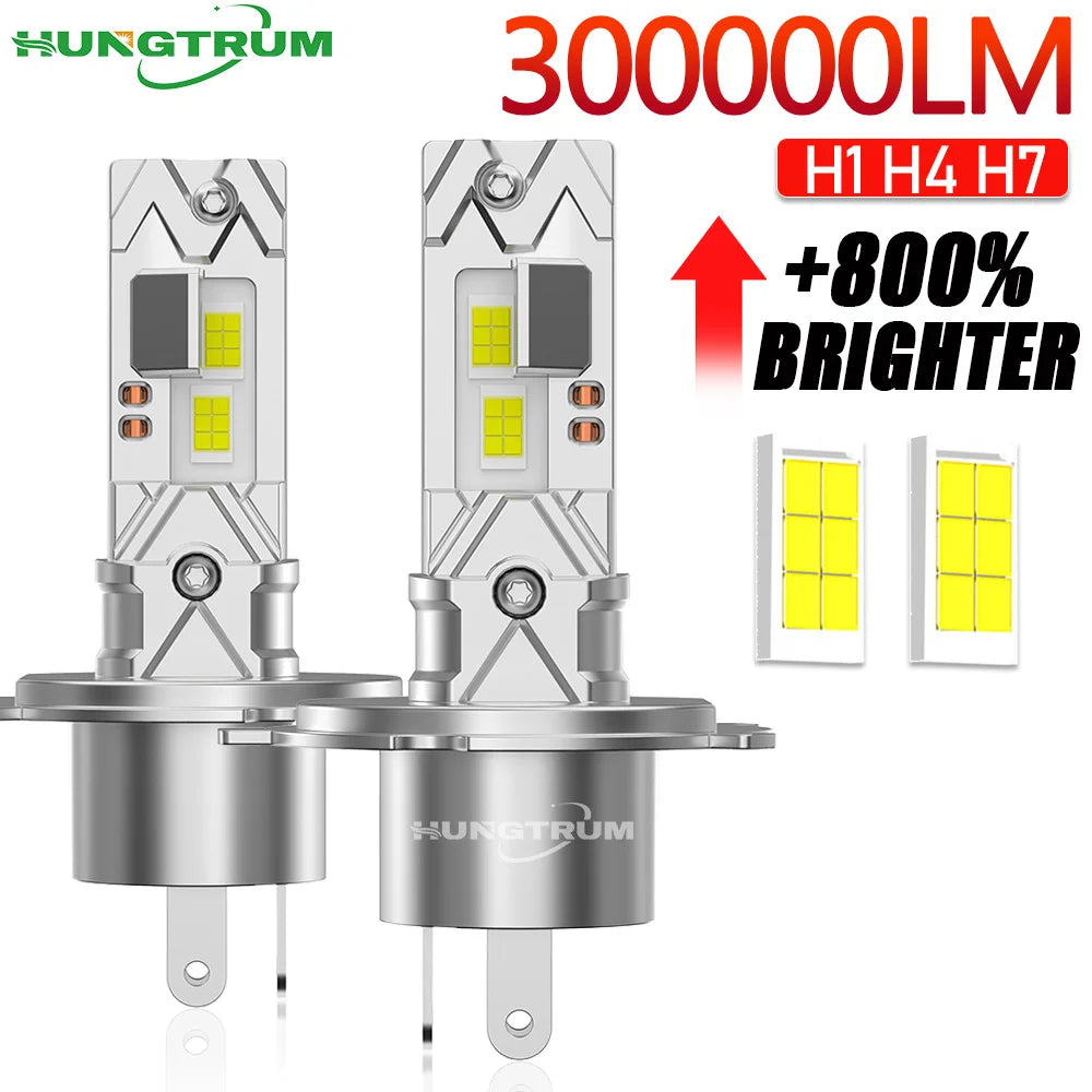 H7 H4 9003 HB2 CANBUS LED Headlight Bulbs Ampoule LED H1 300000LM 6000K Powerful Spotlight
