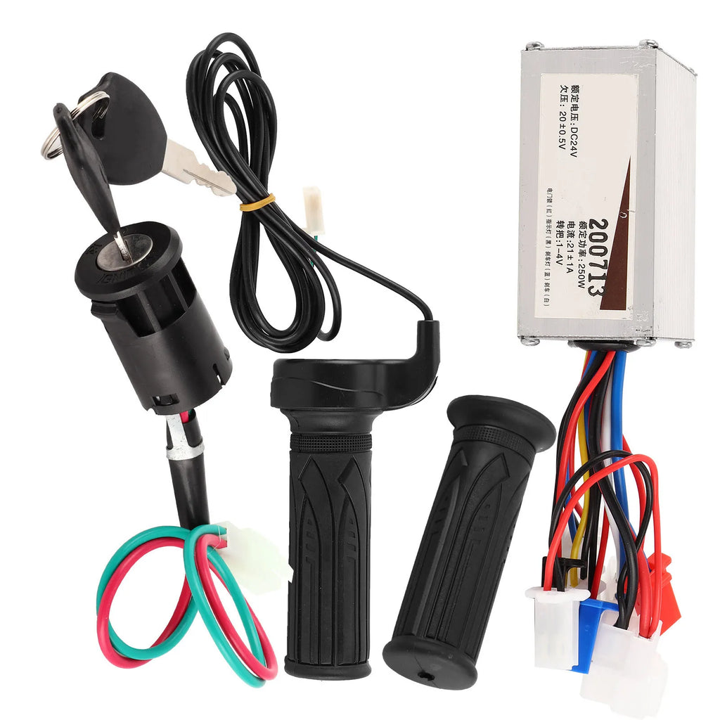 Electric Scooter Speed Controller Set 24V 250W Controller with Throttle Grip Lock Scooter Access - Automotive LED Light
