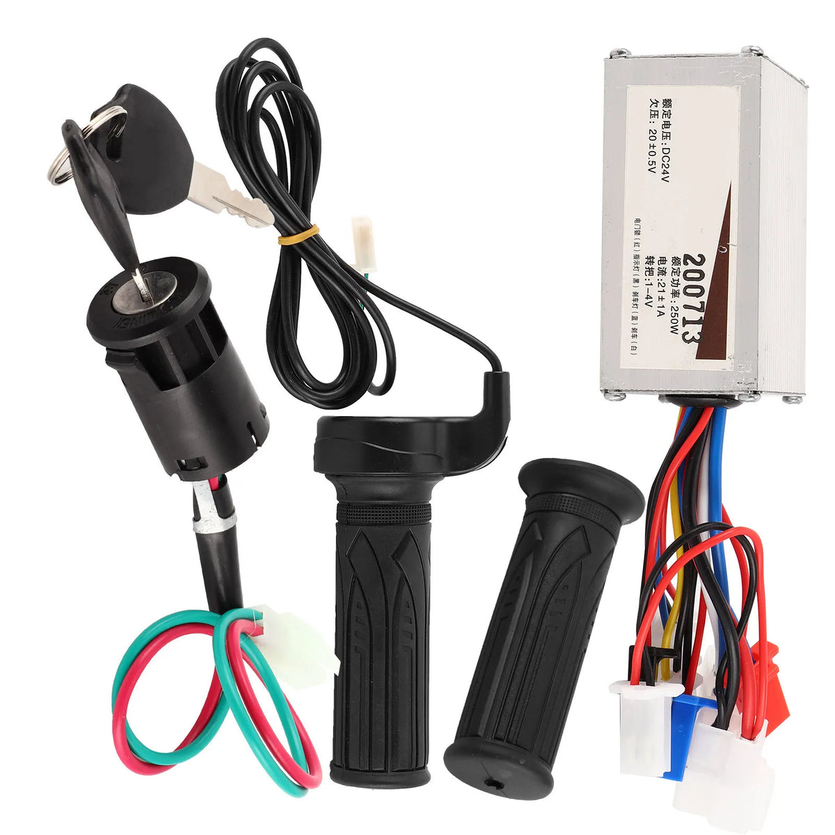 Electric Scooter Speed Controller Set 24V 250W Controller with Throttle Grip Lock Scooter Access - Automotive LED Light