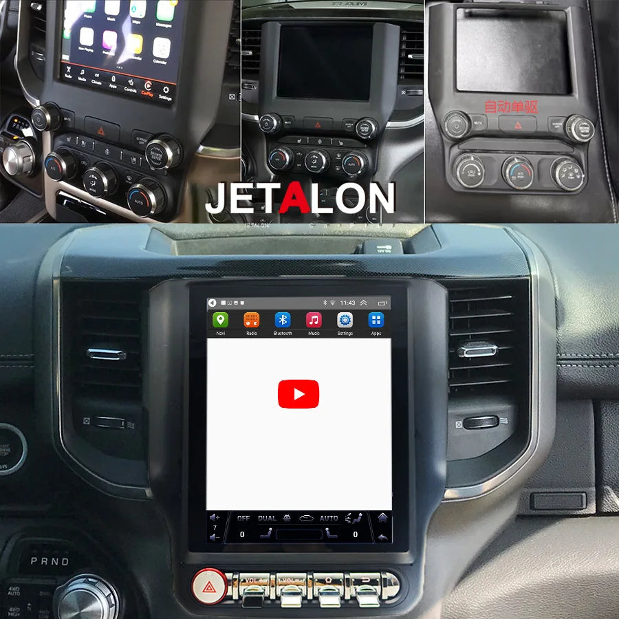 For Dodge Ram 2019 Android 15 GPS Screen Navigation Navi Stereo Multimedia Video Player 4G