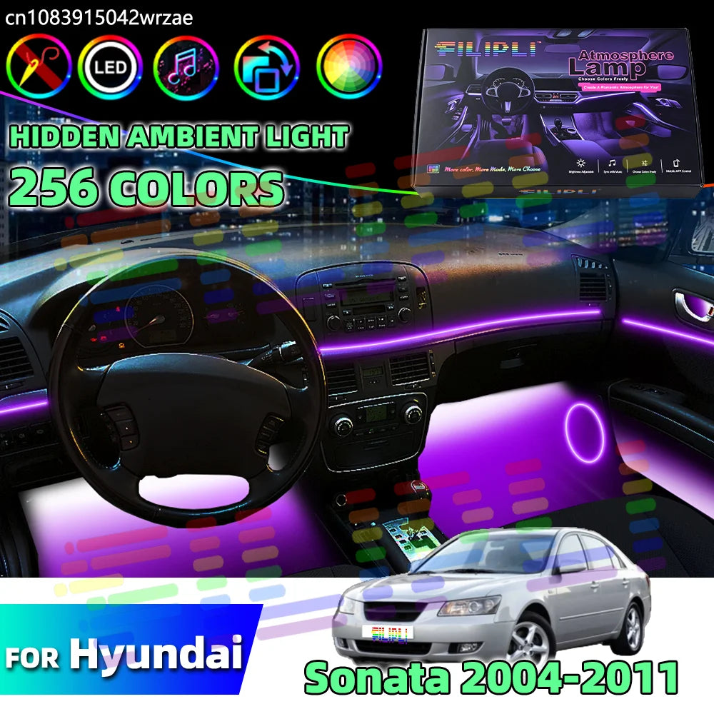 64 RGB - Ambient Light - for Hyundai 2004-2011 - App Control - Car Interior Lighting | AUTOKITSHOP