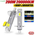 H1 LED Headlights 200W 9084 CSP H1 LED Auto Light Canbus 1: 1 Size Fanless Wireless Mini H