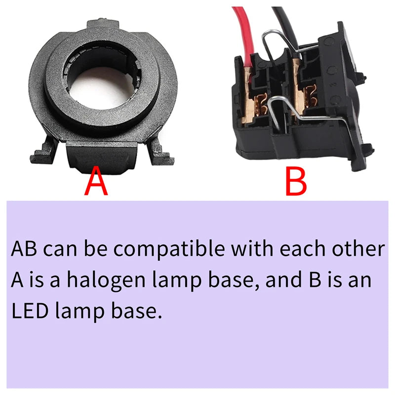 H7 LED Adapter Holder For Focus MK3 2015 2017 Fiat 500 Land Rover Discovery Headlight Lamp