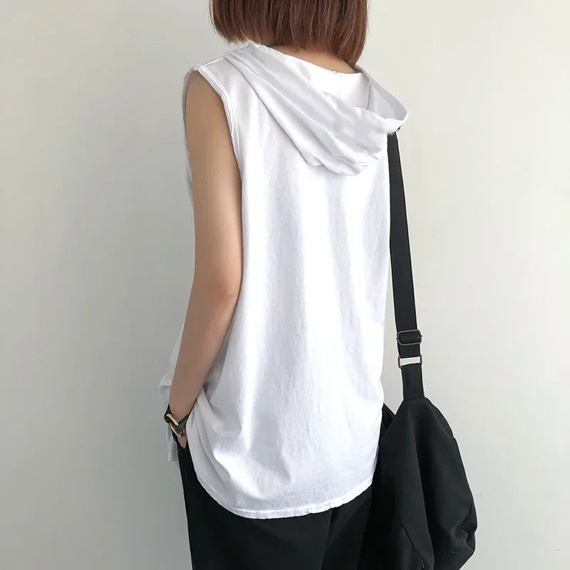 Solid Color 2023 Brand New Men's Tank Tops Vest Sleeveless Tees For Male Hooded Man Vests Tops H - Automotive LED Light