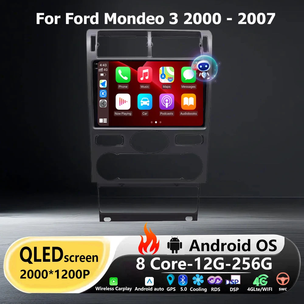 9'' Car Radio Multimedia Video Player GPS Navigation Tools For Ford Mondeo 3 2000-2007 And