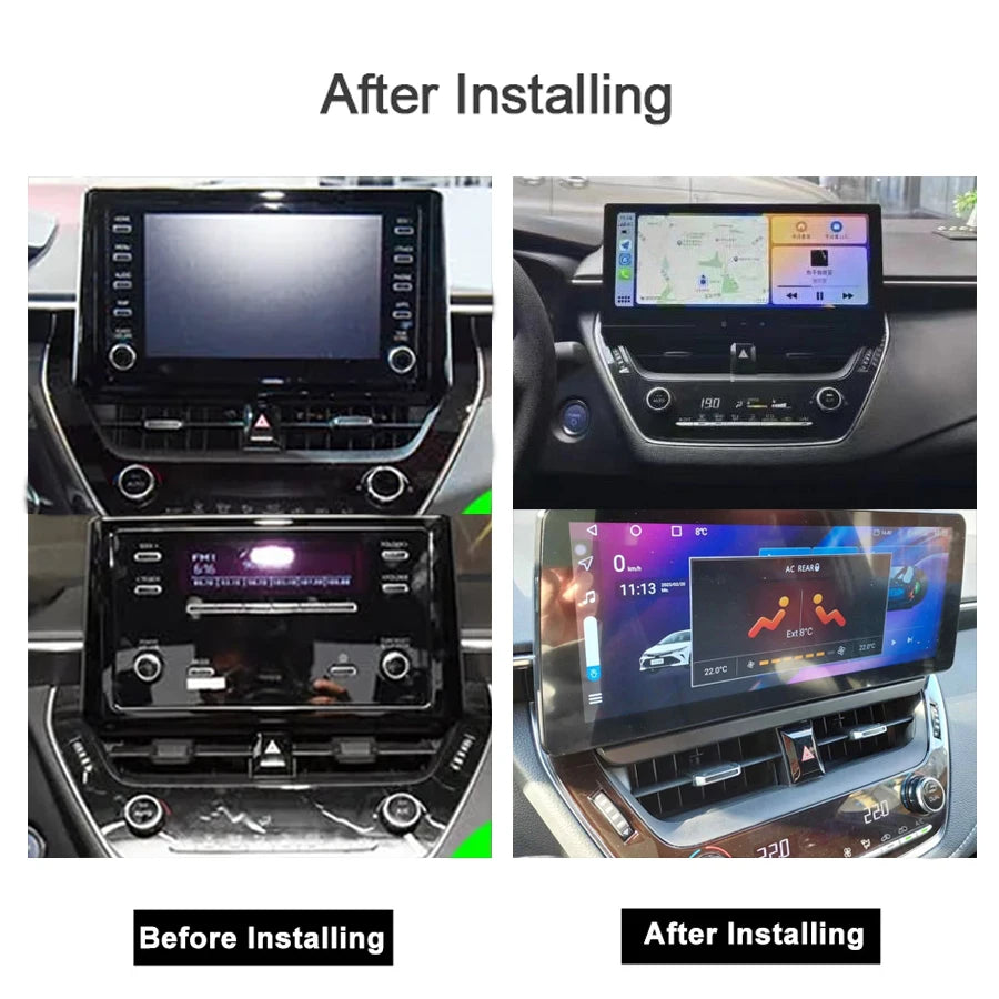 12.3" Android 14 Car Radio GPS Navigation 8+256GB WiFi CarPlay DVD Player for Toyota Corolla 2018-2022 - 8 Core 2K IPS S