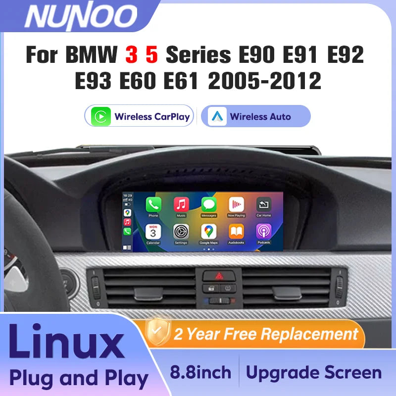 Wireless Carplay Screen For BMW 3 5 Series E90 E91 E92 E93 E60 E61 2005-2012 Car Multimedi
