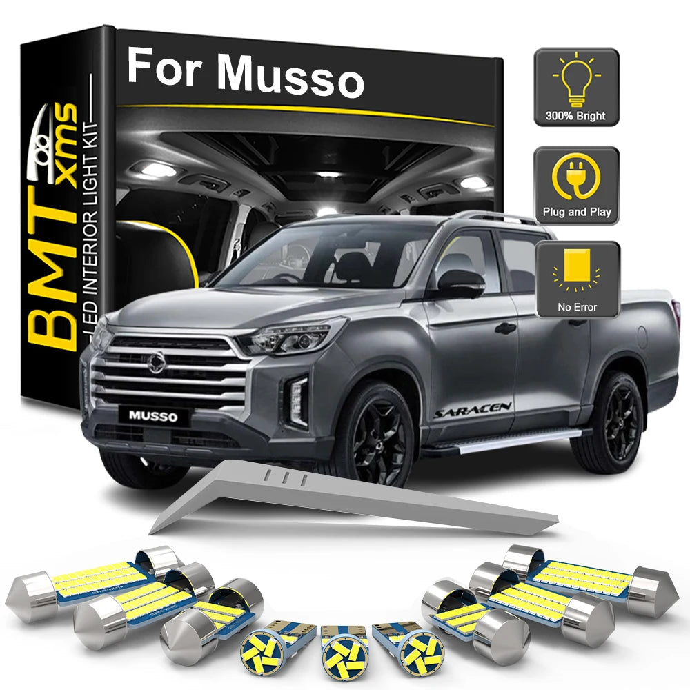 LED Interior Light Kit for Ssangyong Musso Sports Grand 2012-2017 - Canbus Dome Map Door Trunk Bulbs | AUTOKITSHOP