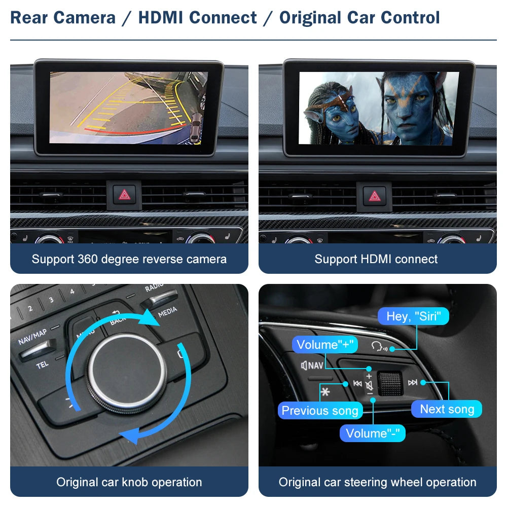 Road Top Wireless CarPlay for Audi A4 B9 A5 Q5 Q7 2016-2019, with Android Auto Interface A | AUTOKITSHOP