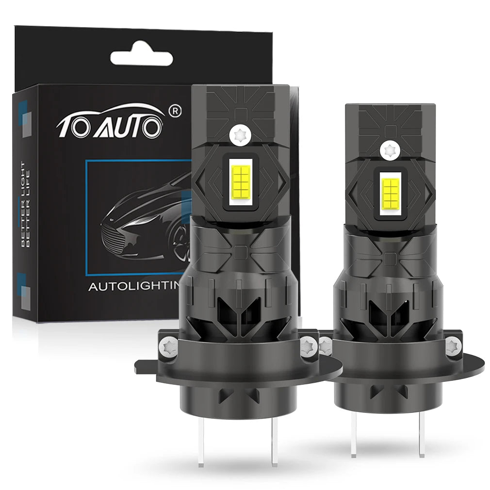 TOAUTO H7 H4 LED Car Headlight Bulbs H1 H3 H11 HB3 9005 HB4 9006 Canbus Auto Lamps with Fan Turbo Led Automobile 6000K 12V