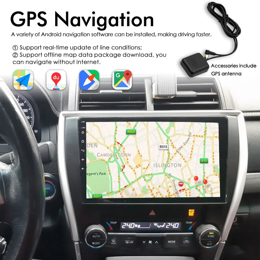 For Toyota Camry 7 XV 50 55 2014 - 2017 US EDITIONe 128GB Android 13 Multimedia Video Play | AUTOKITSHOP