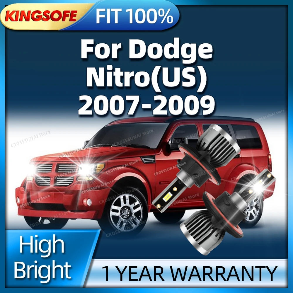 Led Headlight Bulb 6000K 30000LM Car Lamp with Fan For Dodge Nitro(US) 2007 2008 2009