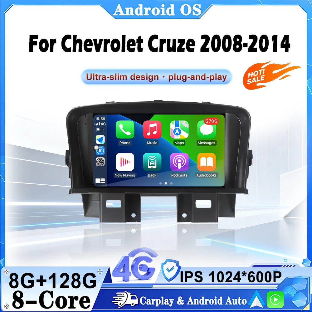 7 Inch For Chevrolet Cruze 2008-2014 Android 16 Car Radio Stereo Receiver GPS Navigation D