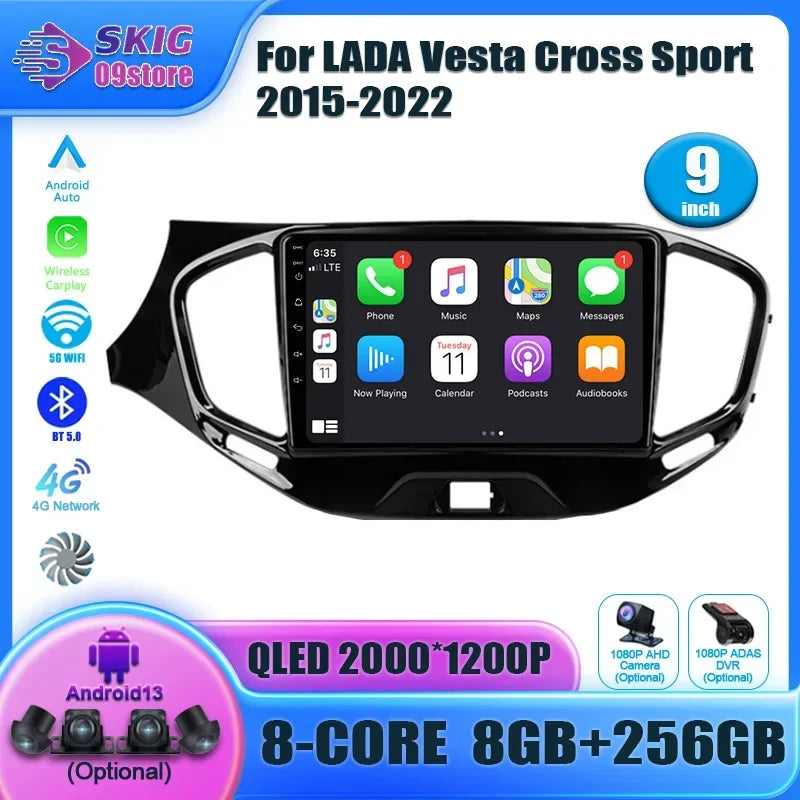 Autoradio Stereo Multimedia For LADA Vesta Cross Sport 2015 -2022 Car Player Navigation 5g