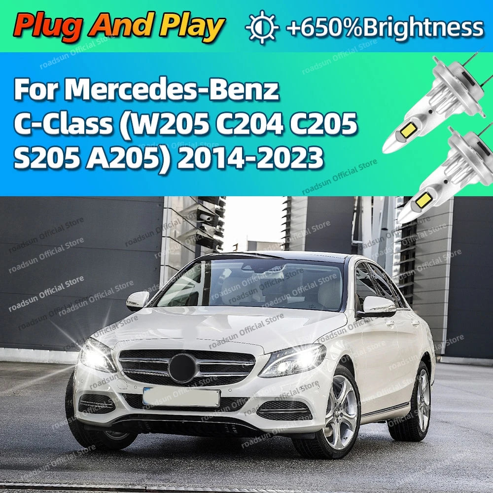 2/4Pcs Car Lights Super Bright LED Headlights For MERCEDES BENZ C-CLASS W205 C204 C205 S20