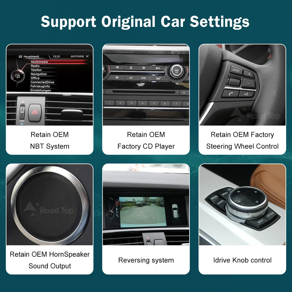 RoadTop 12.3'' Wireless CarPlay Multimedia Linux Touch Screen For BMW X3 F25 X4 F26 2011-2