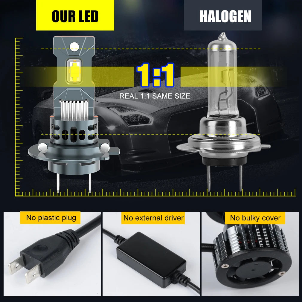 XSTORM H7 LED Canbus 1000W 60000LM LED Headlight for Car With Fan Lamp Bulb Auto Turbo Lig