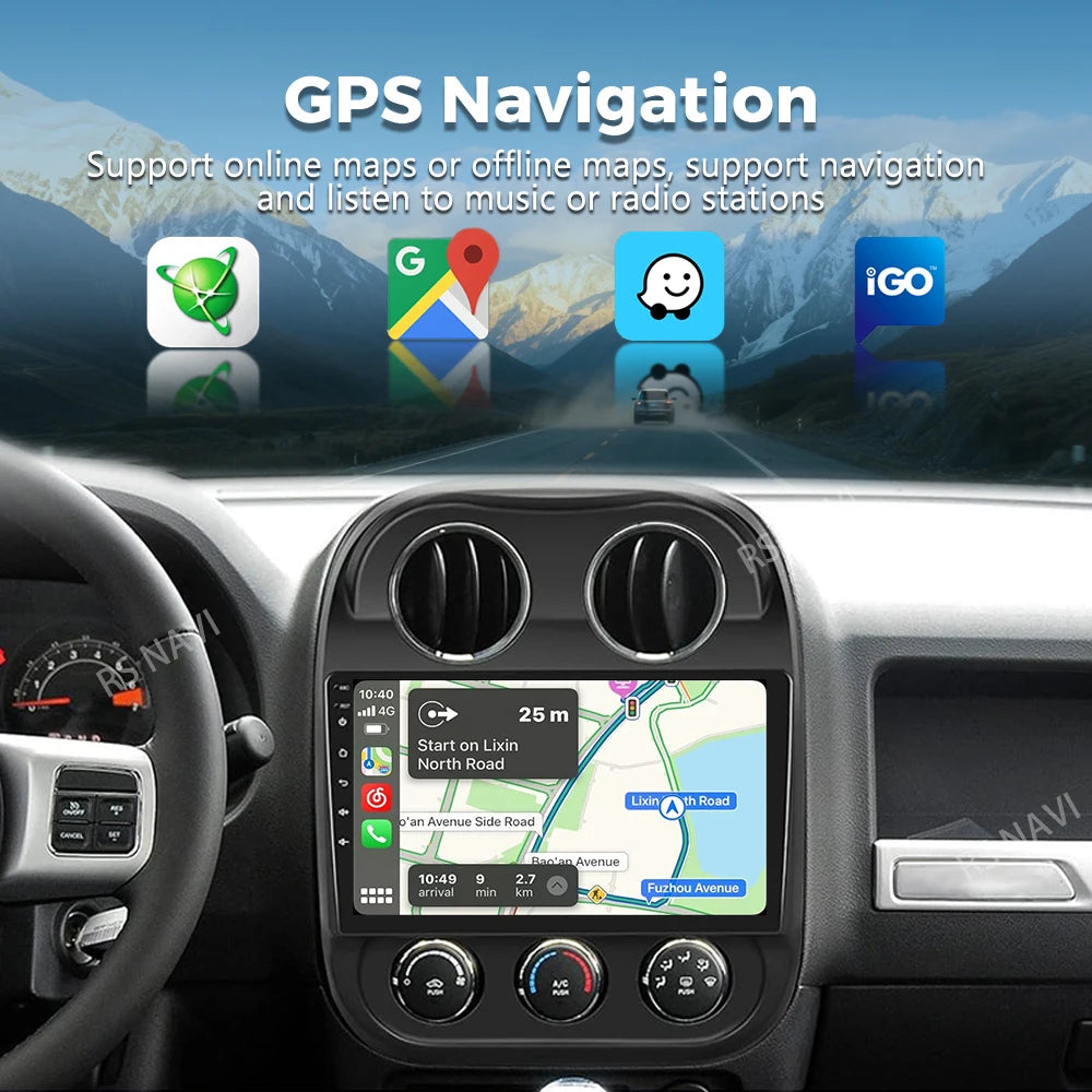 Android 16 For Jeep Compass Patriot 2010 - 2016 2K QLED Android Car Radio Multimedia Video