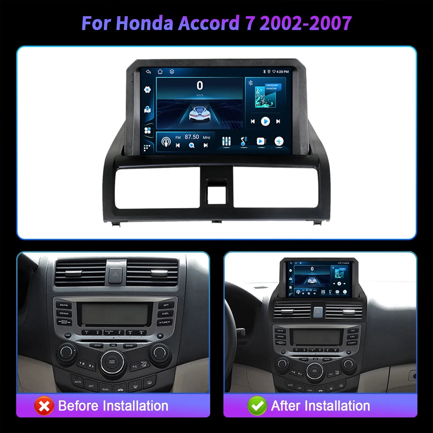 Android 14 For Honda Accord 7 2002-2007 Car Radio Multimedia Navigation Universal Wireless