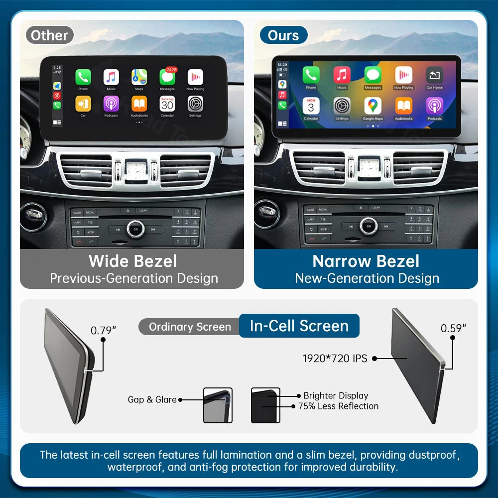 Wireless CarPlay Touch Screen Multimedia Display For Benz E Class W212 NTG4.0/4.5/5.0 With | AUTOKITSHOP