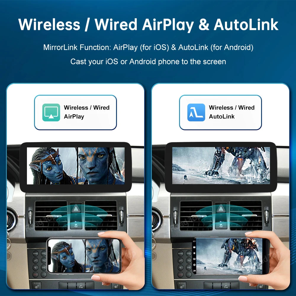 Wireless CarPlay Android Auto Multimedia Touch Screen for Mercedes-Benz GLK X204 2008-2012 | AUTOKITSHOP