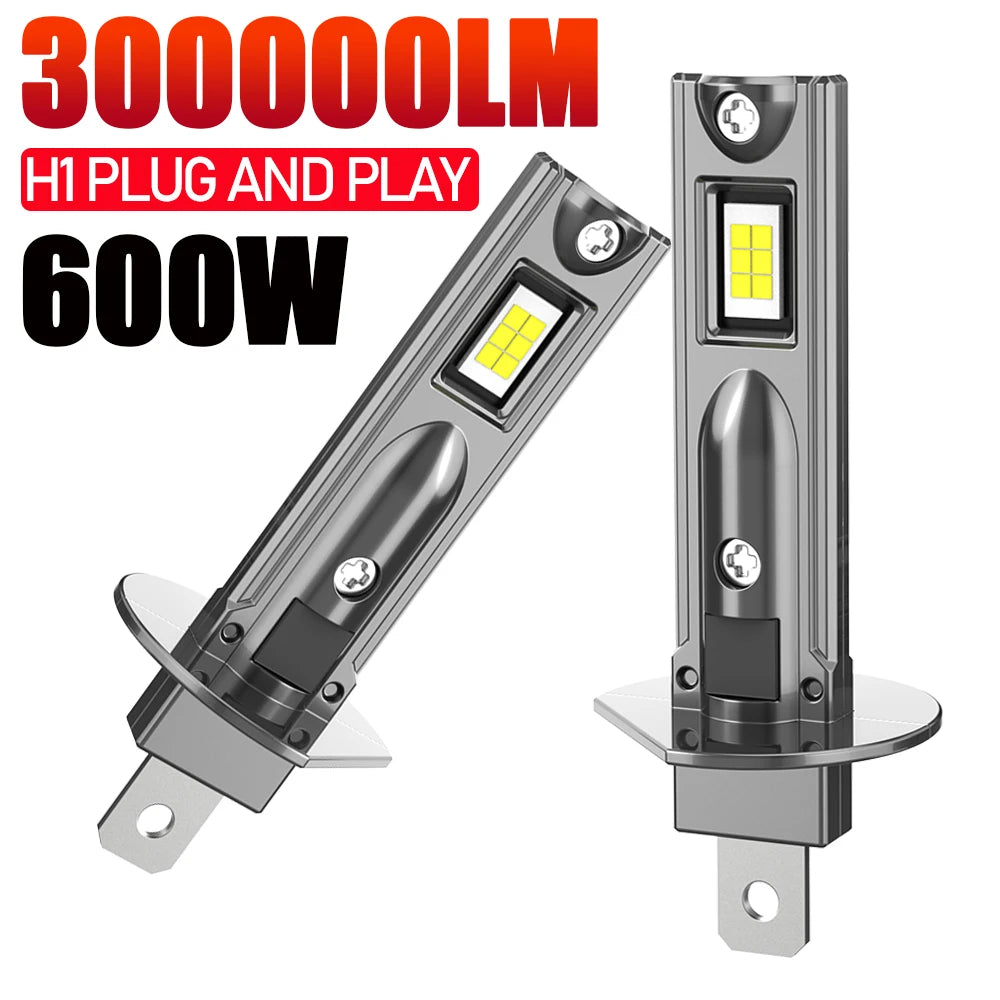 H1 Led Lights for Car 300000LM Super Bright Spotlight CANBUS LED Headlights 6000K 1:1 Mini