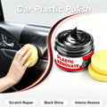 Plastic Scratch Repair Wax 80g With Sponge Car Interior Surface Restorer For Dashboard And Seat  - Automotive LED Light