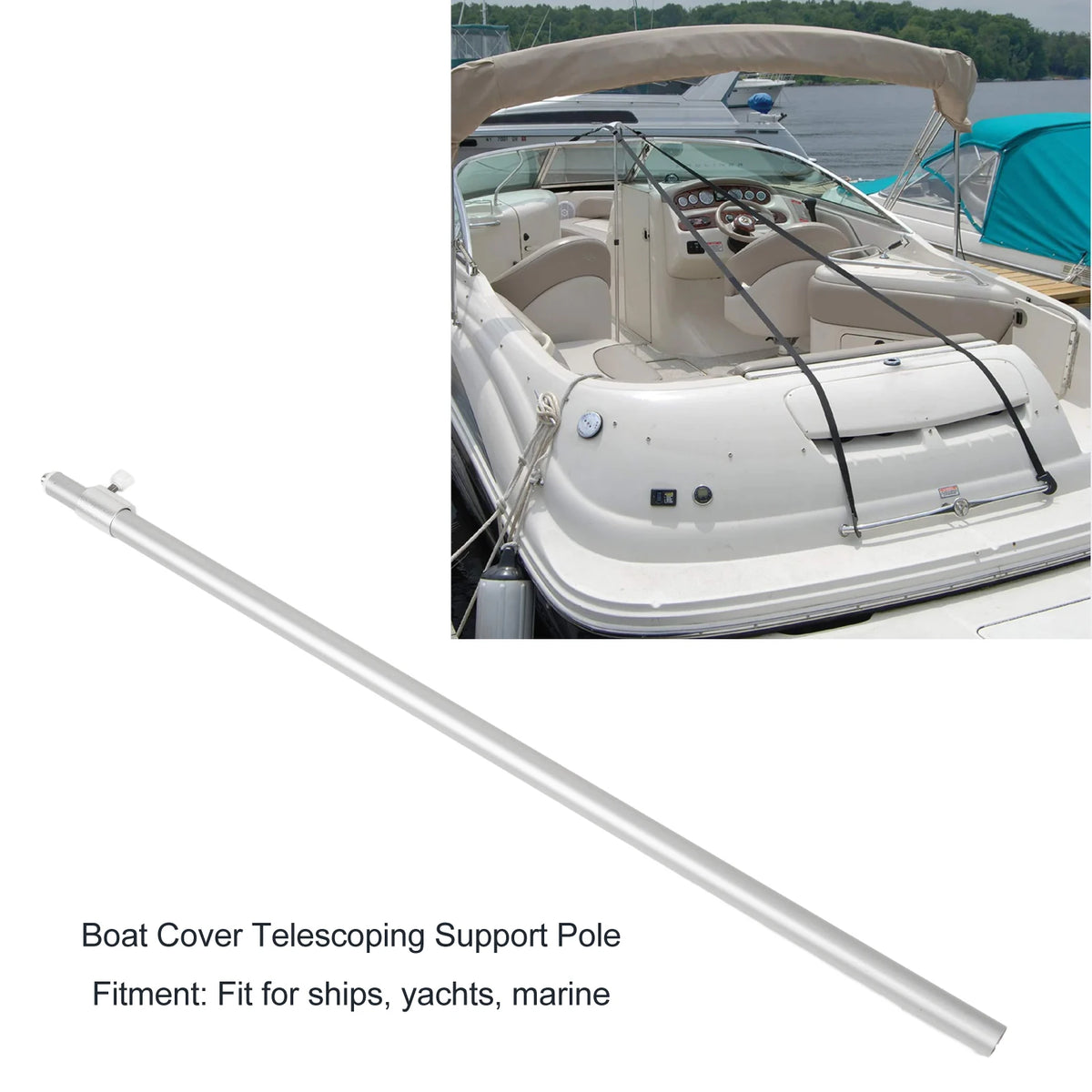 Boat Cover Support System Pole High Hardness Lightweight 120lbs Anti Crack Boat Cover Telescopin - Automotive LED Light